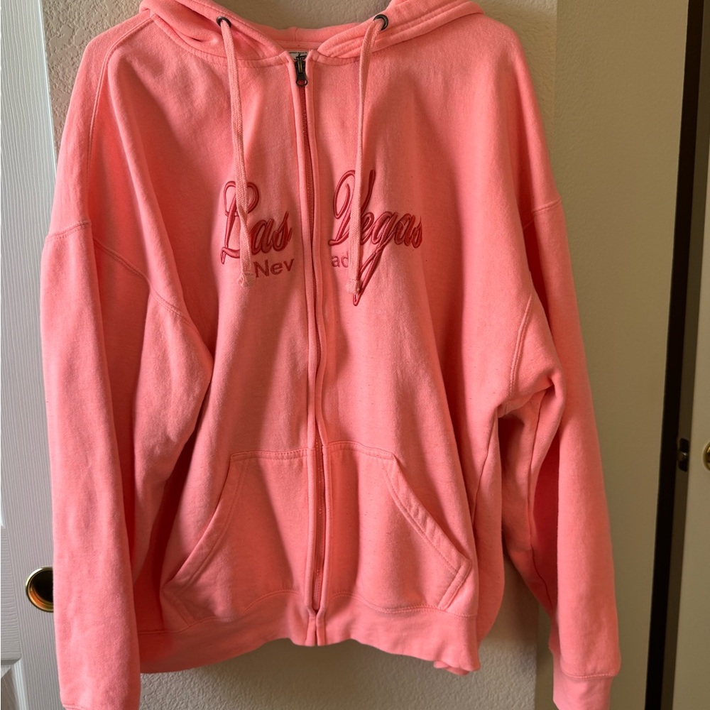 Coral Las Vegas zip-up Hoodie